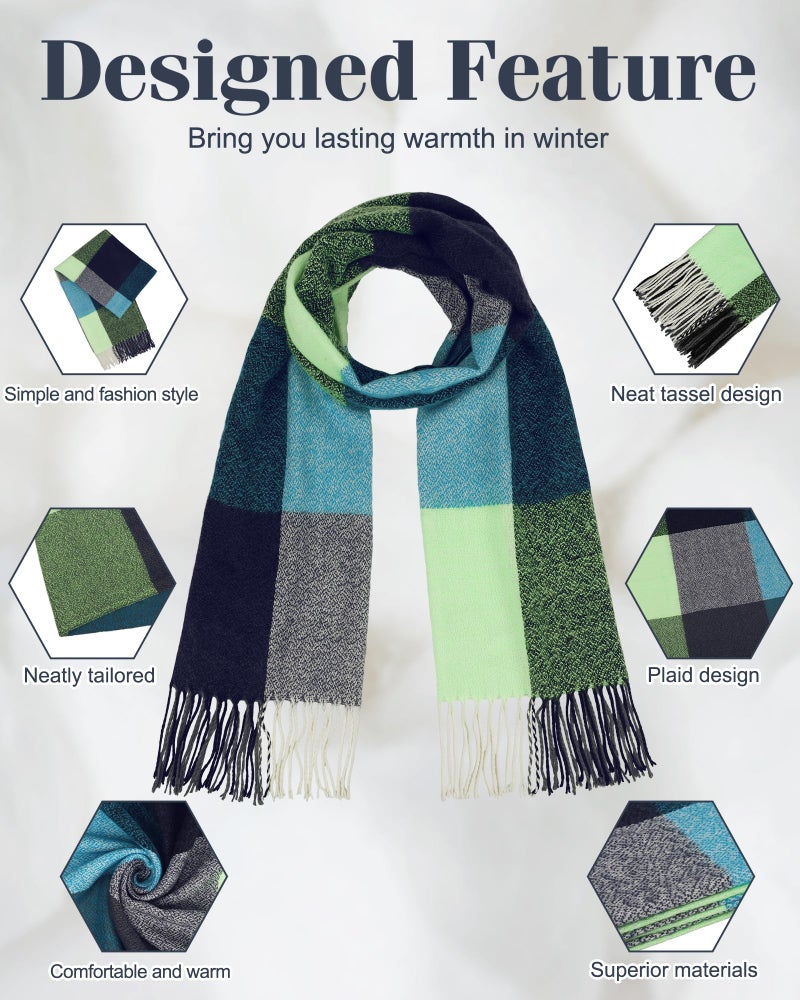 YSense Winter Scarf for Women, Fashion Long Plaid Scarves Warm Big Tartan Blanket Wrap Shawl Ladies Gifts - Image 2